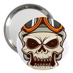 Motorcycle Helmet Skull Clip Art Cranial Skeleton 3  Handbag Mirrors by Sudhe