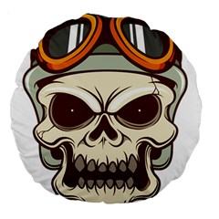 Motorcycle Helmet Skull Clip Art Cranial Skeleton Large 18  Premium Round Cushions by Sudhe