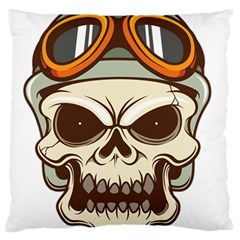 Motorcycle Helmet Skull Clip Art Cranial Skeleton Standard Flano Cushion Case (one Side) by Sudhe