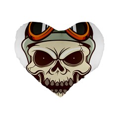 Motorcycle Helmet Skull Clip Art Cranial Skeleton Standard 16  Premium Flano Heart Shape Cushions by Sudhe