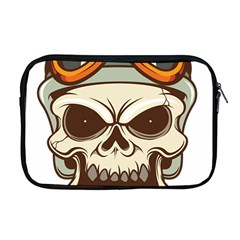 Motorcycle Helmet Skull Clip Art Cranial Skeleton Apple Macbook Pro 17  Zipper Case by Sudhe