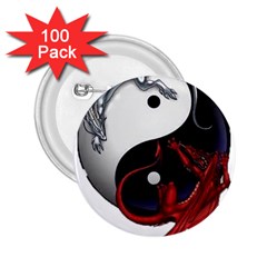 Yin And Yang Chinese Dragon 2 25  Buttons (100 Pack)  by Sudhe