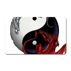 Yin And Yang Chinese Dragon Magnet (rectangular) by Sudhe