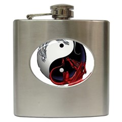 Yin And Yang Chinese Dragon Hip Flask (6 Oz) by Sudhe