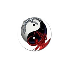 Yin And Yang Chinese Dragon Golf Ball Marker by Sudhe