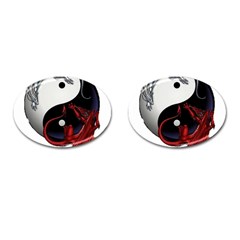 Yin And Yang Chinese Dragon Cufflinks (oval) by Sudhe