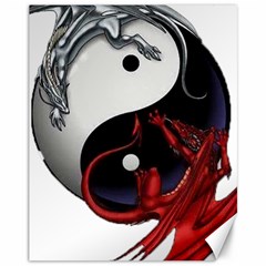 Yin And Yang Chinese Dragon Canvas 11  X 14  by Sudhe