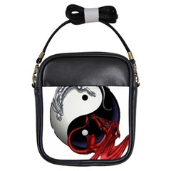 Yin And Yang Chinese Dragon Girls Sling Bag by Sudhe