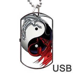 Yin And Yang Chinese Dragon Dog Tag Usb Flash (two Sides) by Sudhe