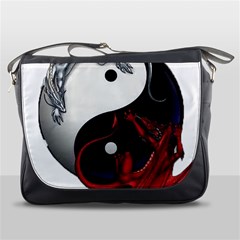 Yin And Yang Chinese Dragon Messenger Bag by Sudhe