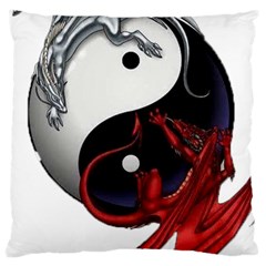 Yin And Yang Chinese Dragon Large Cushion Case (one Side) by Sudhe