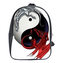 Yin And Yang Chinese Dragon School Bag (xl) by Sudhe