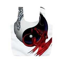 Yin And Yang Chinese Dragon Full Print Recycle Bag (m) by Sudhe