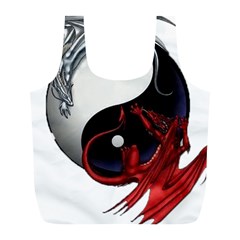 Yin And Yang Chinese Dragon Full Print Recycle Bag (l) by Sudhe