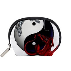 Yin And Yang Chinese Dragon Accessory Pouch (small) by Sudhe