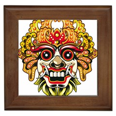 Bali Barong Mask Euclidean Vector Chiefs Face Framed Tiles by Sudhe