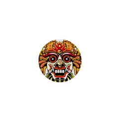 Bali Barong Mask Euclidean Vector Chiefs Face 1  Mini Buttons by Sudhe