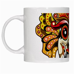 Bali Barong Mask Euclidean Vector Chiefs Face White Mugs by Sudhe