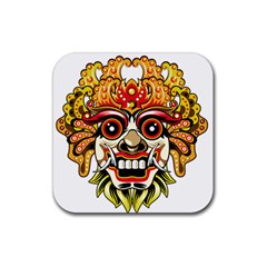 Bali Barong Mask Euclidean Vector Chiefs Face Rubber Coaster (square)  by Sudhe