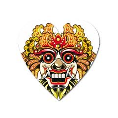 Bali Barong Mask Euclidean Vector Chiefs Face Heart Magnet by Sudhe