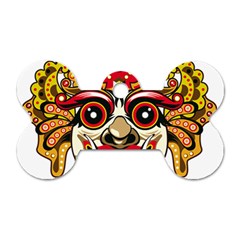 Bali Barong Mask Euclidean Vector Chiefs Face Dog Tag Bone (one Side) by Sudhe