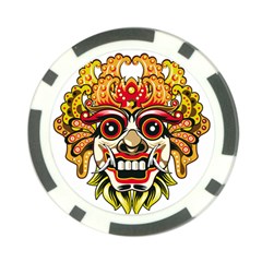 Bali Barong Mask Euclidean Vector Chiefs Face Poker Chip Card Guard by Sudhe