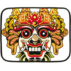 Bali Barong Mask Euclidean Vector Chiefs Face Double Sided Fleece Blanket (mini)  by Sudhe