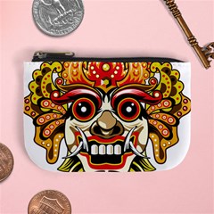 Bali Barong Mask Euclidean Vector Chiefs Face Mini Coin Purse by Sudhe