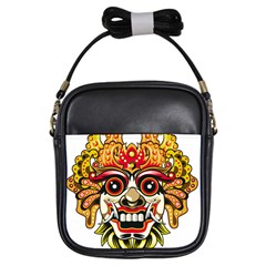 Bali Barong Mask Euclidean Vector Chiefs Face Girls Sling Bag by Sudhe