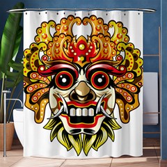 Bali Barong Mask Euclidean Vector Chiefs Face Shower Curtain 60  X 72  (medium)  by Sudhe