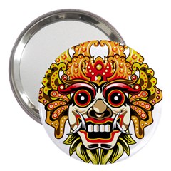 Bali Barong Mask Euclidean Vector Chiefs Face 3  Handbag Mirrors by Sudhe