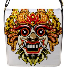 Bali Barong Mask Euclidean Vector Chiefs Face Flap Closure Messenger Bag (s) by Sudhe