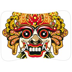 Bali Barong Mask Euclidean Vector Chiefs Face Velour Seat Head Rest Cushion by Sudhe