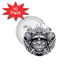 Drawing Samurai Tattoo Sketch Japanese Samurai 1 75  Buttons (10 Pack) by Sudhe