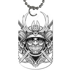 Drawing Samurai Tattoo Sketch Japanese Samurai Dog Tag (One Side)