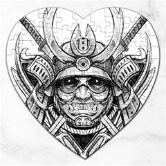 Drawing Samurai Tattoo Sketch Japanese Samurai Jigsaw Puzzle (Heart)