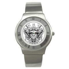 Drawing Samurai Tattoo Sketch Japanese Samurai Stainless Steel Watch by Sudhe