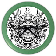 Drawing Samurai Tattoo Sketch Japanese Samurai Color Wall Clock by Sudhe