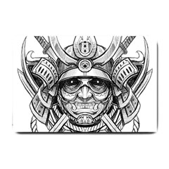 Drawing Samurai Tattoo Sketch Japanese Samurai Small Doormat  by Sudhe