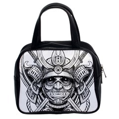 Drawing Samurai Tattoo Sketch Japanese Samurai Classic Handbag (two Sides) by Sudhe