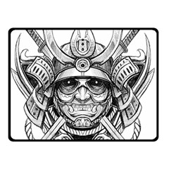 Drawing Samurai Tattoo Sketch Japanese Samurai Double Sided Fleece Blanket (Small) 