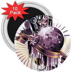 Nightclub Disco Ball Dj Dance Speaker 3  Magnets (10 Pack)  by Sudhe