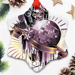 Nightclub Disco Ball Dj Dance Speaker Ornament (snowflake) by Sudhe