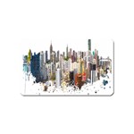 Hong Kong Skyline Watercolor Painting Poster Magnet (Name Card) Front