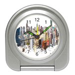 Hong Kong Skyline Watercolor Painting Poster Travel Alarm Clock Front