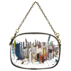 Hong Kong Skyline Watercolor Painting Poster Chain Purse (one Side) by Sudhe