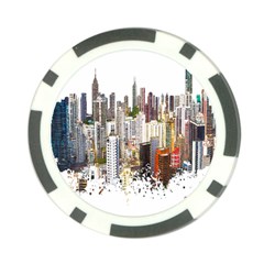 Hong Kong Skyline Watercolor Painting Poster Poker Chip Card Guard (10 Pack) by Sudhe