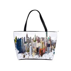 Hong Kong Skyline Watercolor Painting Poster Classic Shoulder Handbag by Sudhe