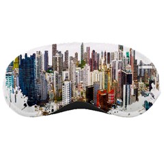 Hong Kong Skyline Watercolor Painting Poster Sleeping Masks by Sudhe