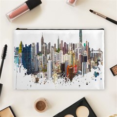 Hong Kong Skyline Watercolor Painting Poster Cosmetic Bag (large) by Sudhe